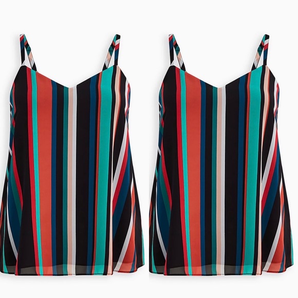 SOPHIE - MULTI STRIPE CHIFFON SWING CAMI - Picture 4 of 6